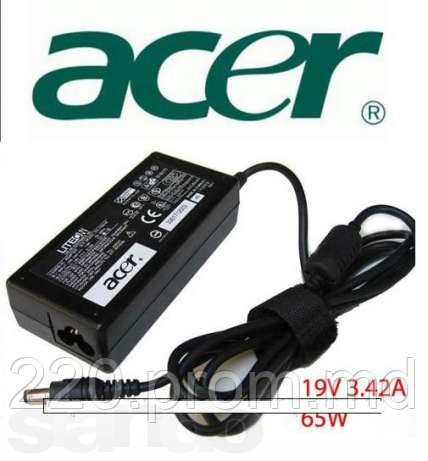 Блок питания ноутбука Acer 19V 3.42A 65W (штекер 5,5х1,7мм) лицензия - фото 1 - id-p82629