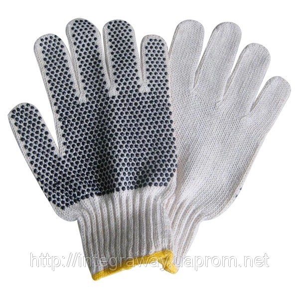 Перчатки трикотажные (с ПВХ точкой и без, с покрытием и без) для работ оптом из Китая - фото 1 - id-p576547