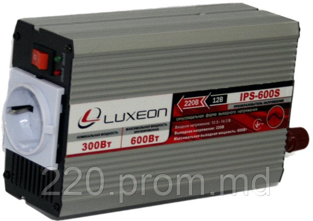 Инвертор 12/220 синусоидный LUXEON IPS-600S 300Вт - фото 1 - id-p604181