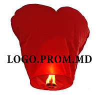 Небесный фонарик "Сердце" (красное) 105 см с парафиновой горелкой