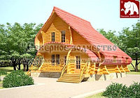 Сруб деревянного дома №3-204 серии Футура ручной рубки из круглого не оцилиндрованного бревна