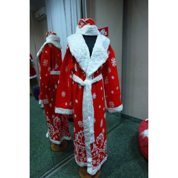 Взрослый карнавальный костюм Дед Мороз с орнаментом 2021, 2023, 2025, 2026, 2027 - фото 1 - id-p4183541