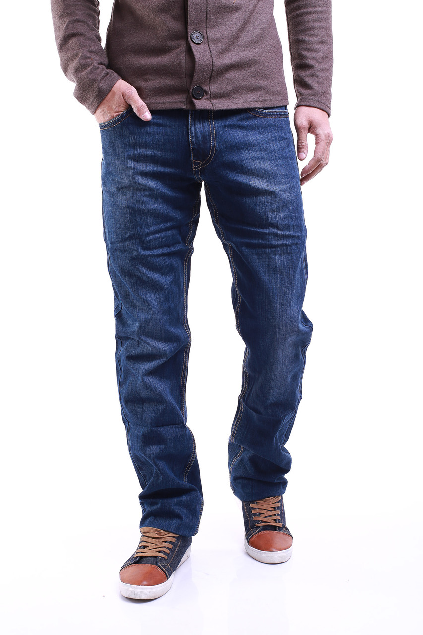 Тёмно-синие мужские джинсы Superlapp H105123A-1 (8ед.30-38) осень 13.2$ - фото 1 - id-p4251226