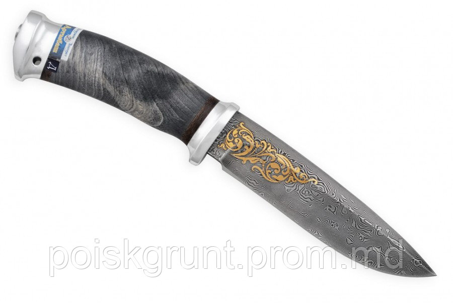 Нож Артыбаш (рукоять - стабилизированный кап, дамаск) - фото 1 - id-p4275955