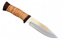 Нож Баджер (рукоять - наборная береста, позолота)