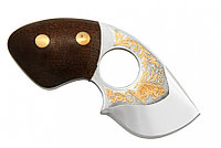 Нож Бобр (рукоять - накладка из текстолита, позолота)