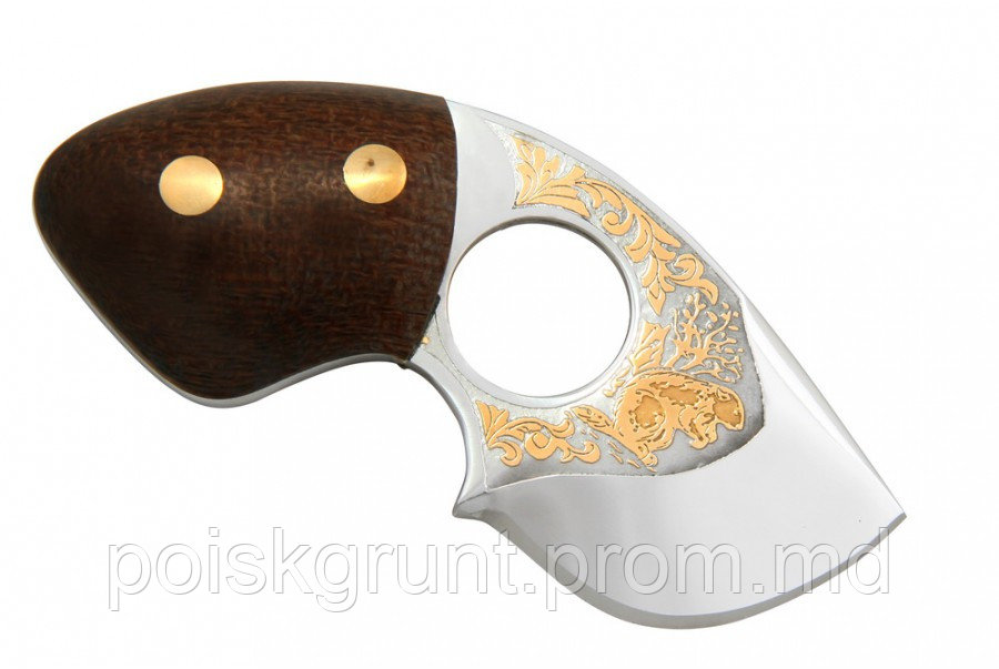 Нож Бобр (рукоять - накладка из текстолита, позолота) - фото 1 - id-p4275961