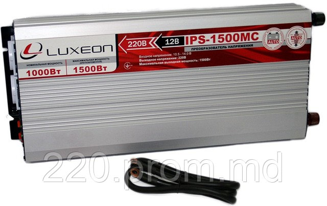Интвертор 12/220 LUXEON IPS - 1500MC - 1000Вт с функцией подзарядки аккумулятора. - фото 1 - id-p611596