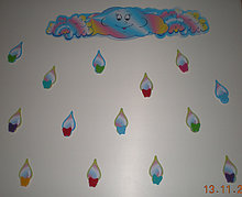 Стенд для выставки рисунков Дождик