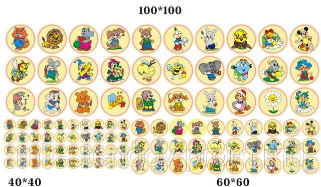 Наклейки на шкафчики, полотенечко, кроватку Мультяшки, фото 1