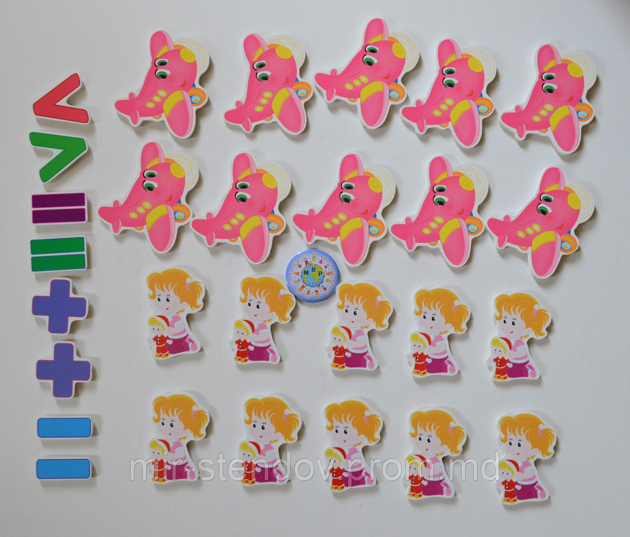 Набор обучающих магнитов Счёт Самолётики и куклы, фото 1