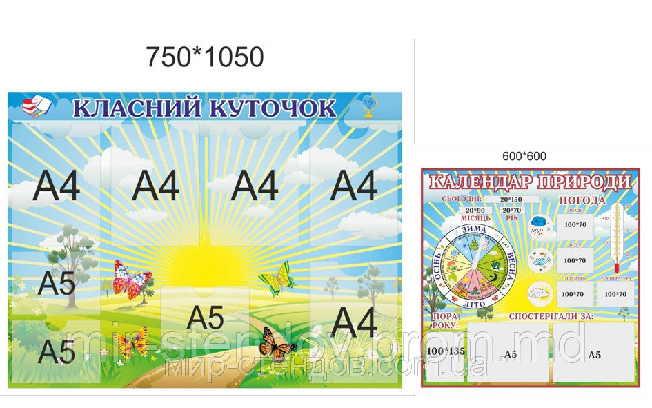 Классный уголок и календарь природы Солнышко - фото 1 - id-p4427426