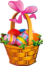 Декоративные стенды к Пасхе Корзинка с бантом