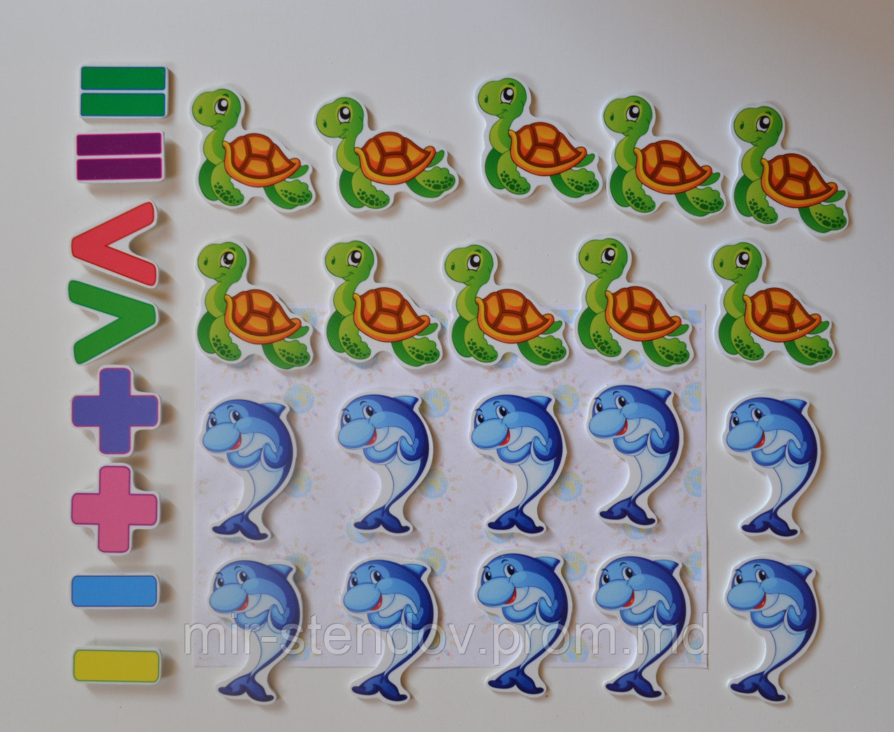 Набор обучающих магнитов Счёт Черепашки и дельфинчики, фото 1