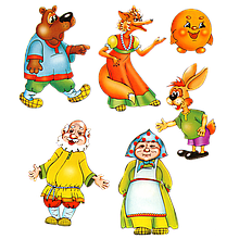 Магнитный стенд для крепления рисунка магнитом Герои сказки "колобок"