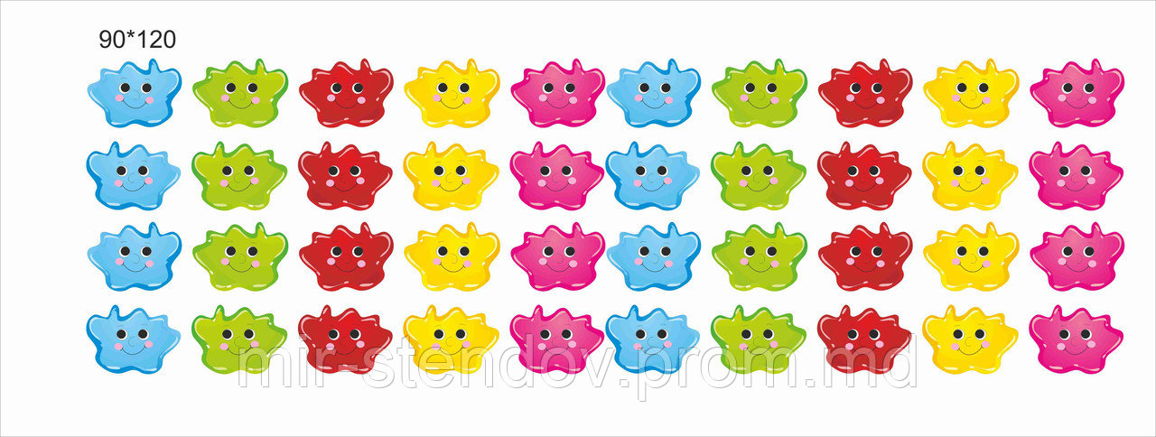 Магнитный стенд для крепления рисунка магнитом Кляксы с глазками, фото 1