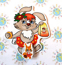 Магнитный стенд для крепления рисунка Зайчиха