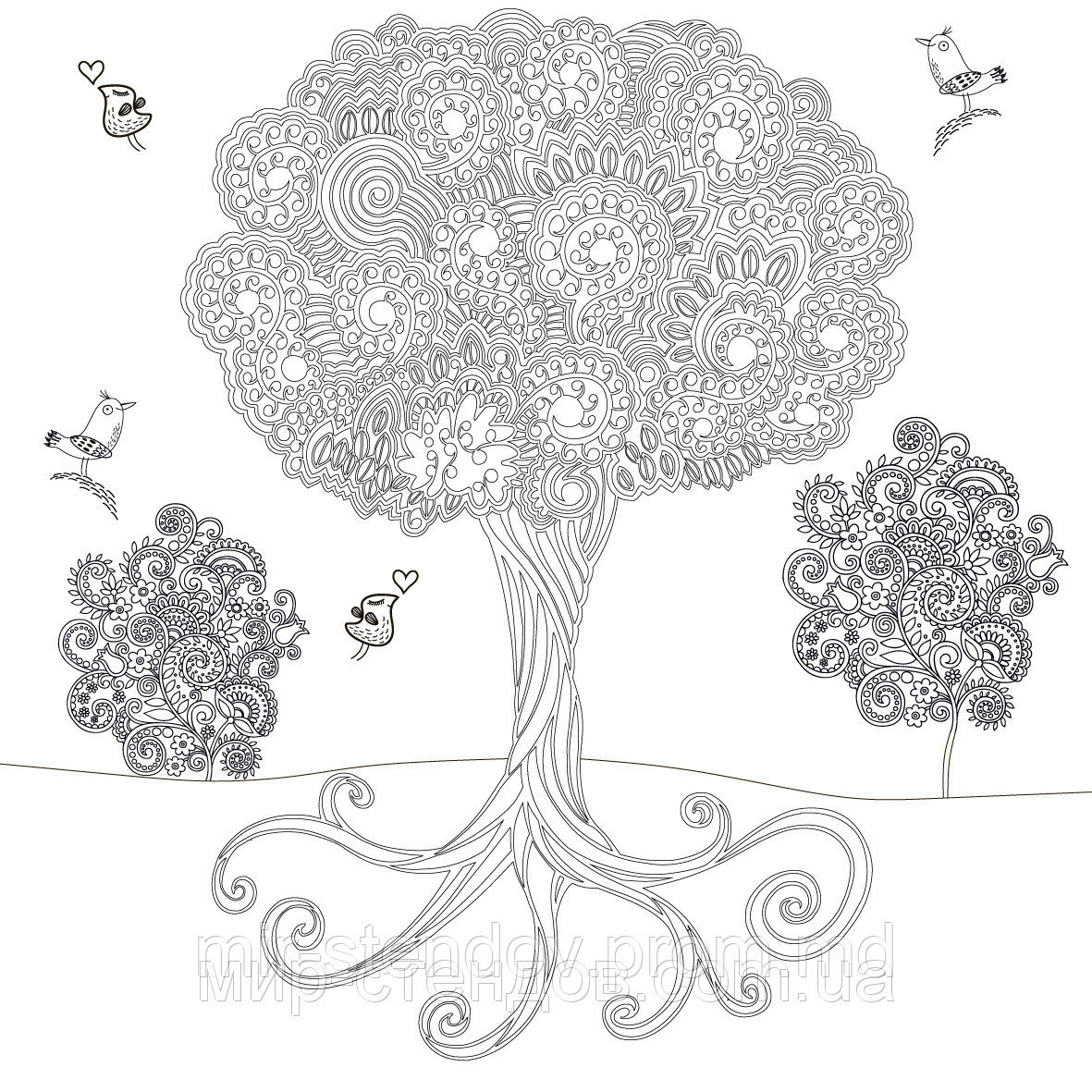 Фото обои - раскраски. 60х60 см Дерево, фото 1