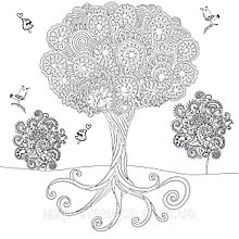 Фото обои - раскраски. 60х60 см Дерево