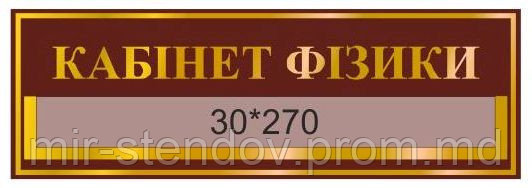 Табличка с карманом Кабинет физики Бордовый, фото 1