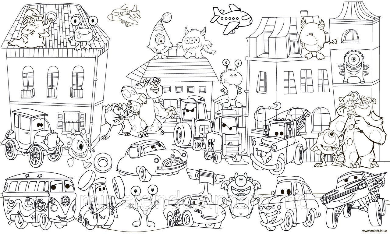 Огромные раскраски. 60х100 см Корпорация монстров, фото 1