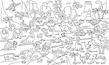 Огромные раскраски. 60х100 см Динозавры