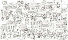 Фото обои - раскраски. 60х100 см Животные