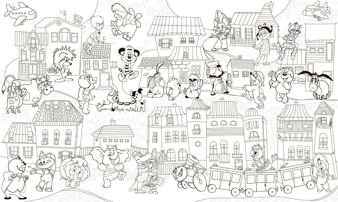 Фото обои - раскраски. 60х100 см Дома, фото 1