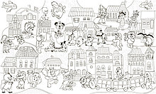 Фото обои - раскраски. 60х100 см Дома