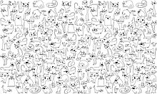 Фото обои - раскраски. 60х100 см Коты