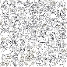 Фото обои - раскраски. 60х60 см Принцессы