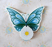 Магнитный стенд для крепления рисунка Бабочка (Бирюзовая)
