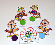 Магнитный стенд для крепления рисунка серии "Воробушки"