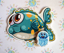 Магнитный стенд для крепления рисунка Рыбка 4