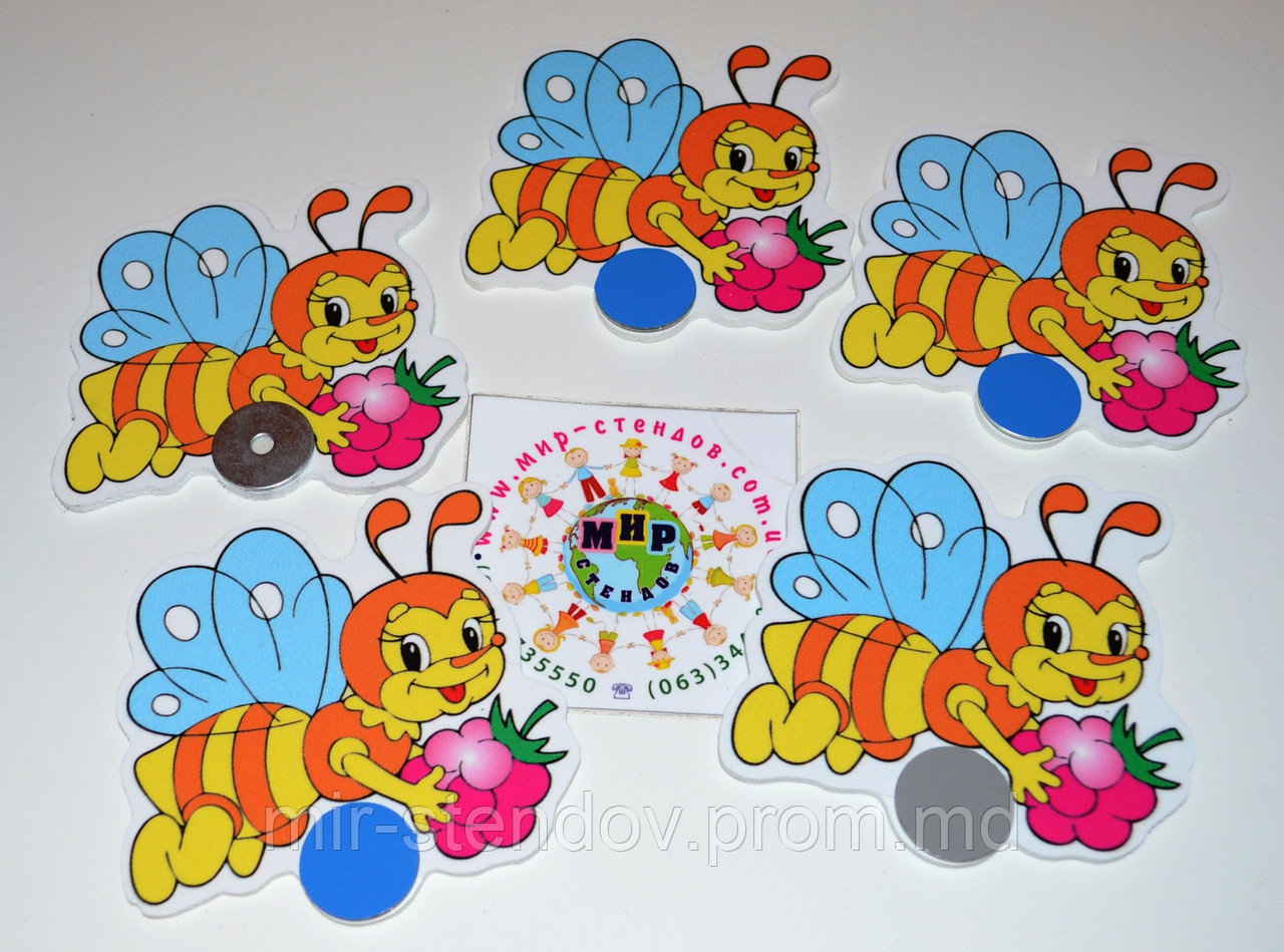 Магнитный стенд для крепления рисунка Пчелка, фото 1