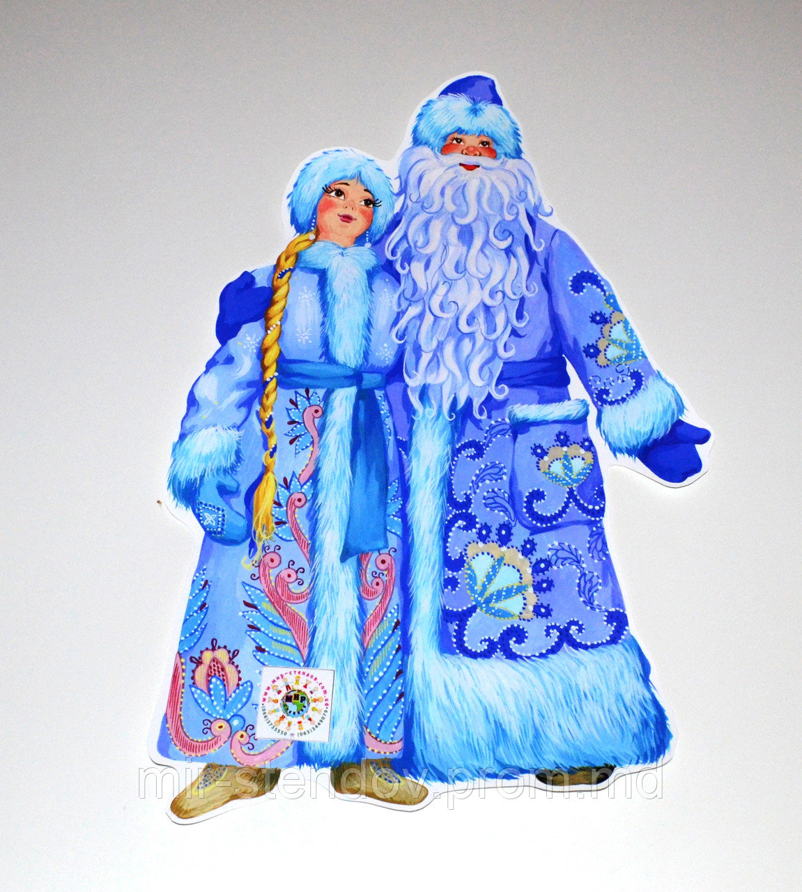 Дед Мороз и Снегурочка. Декорация настенная, фото 1