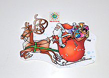 Дед Мороз и олени. Декоративная наклейка