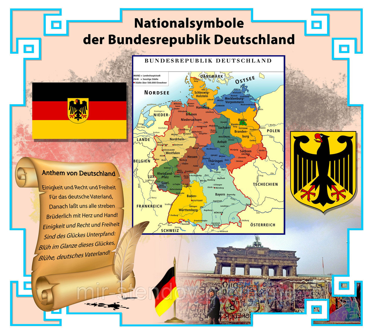 Национальные символы Германии. Стенд для кабинета немецкого языка, фото 1