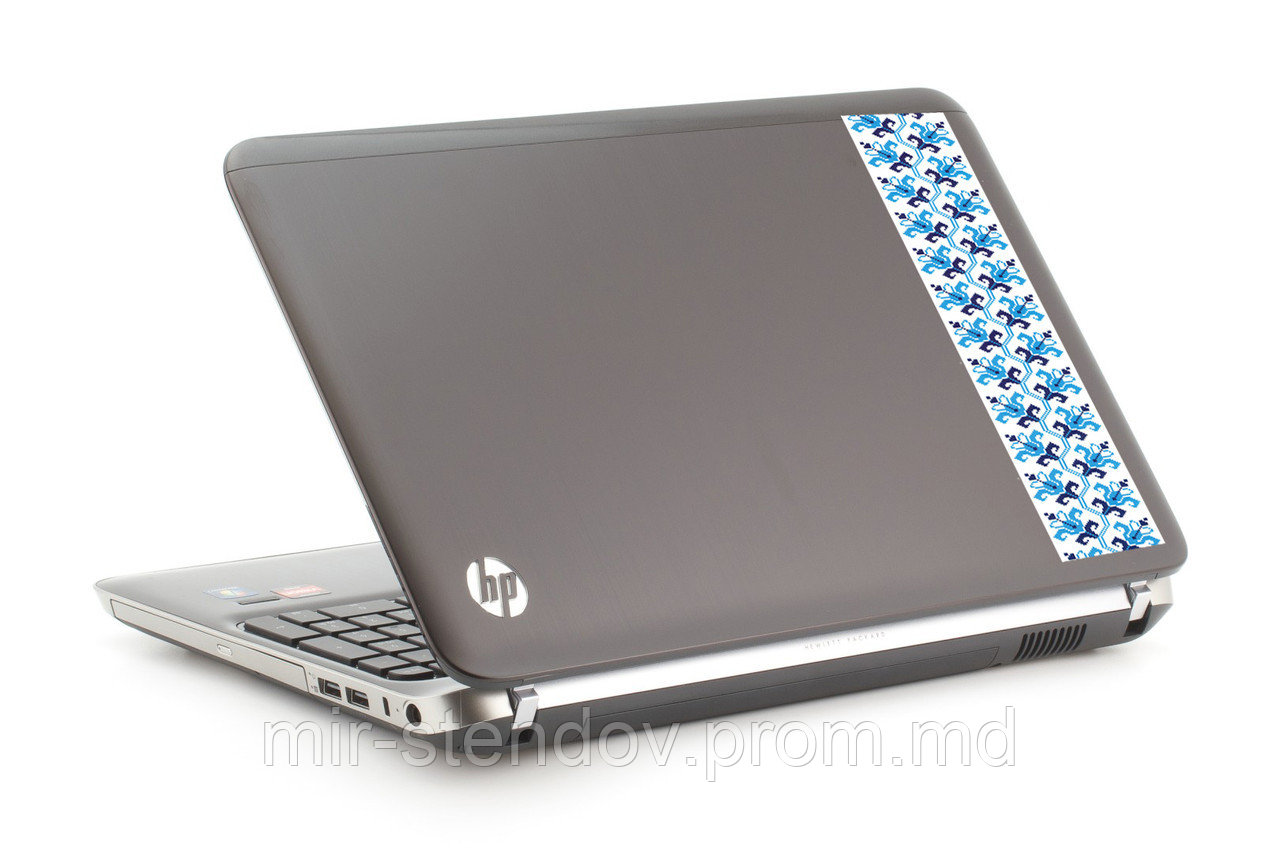 Наклейка на ноутбук. Вышиванка голубая, фото 1