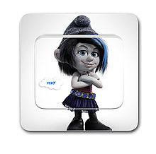 Наклейка на выключатель Смурфетта 2