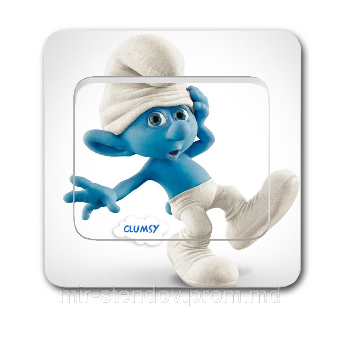 Наклейка на выключатель Смурф, фото 1