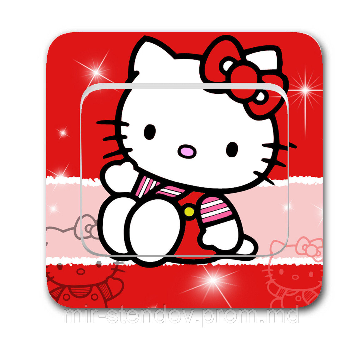 Наклейка на выключатель Китти, фото 1