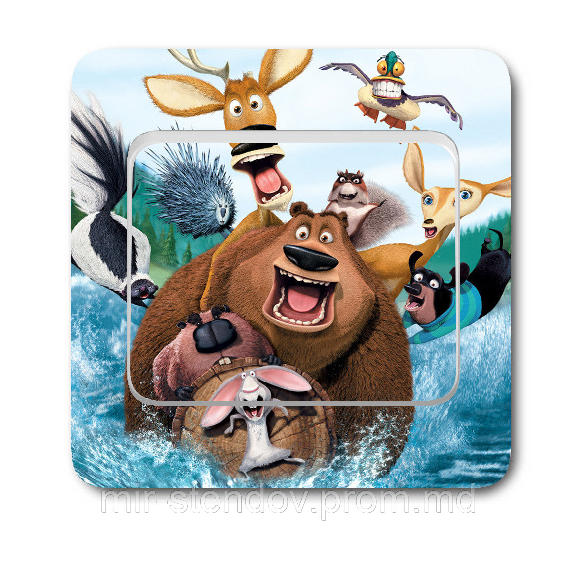 Наклейка на выключатель Лесная братва, фото 1