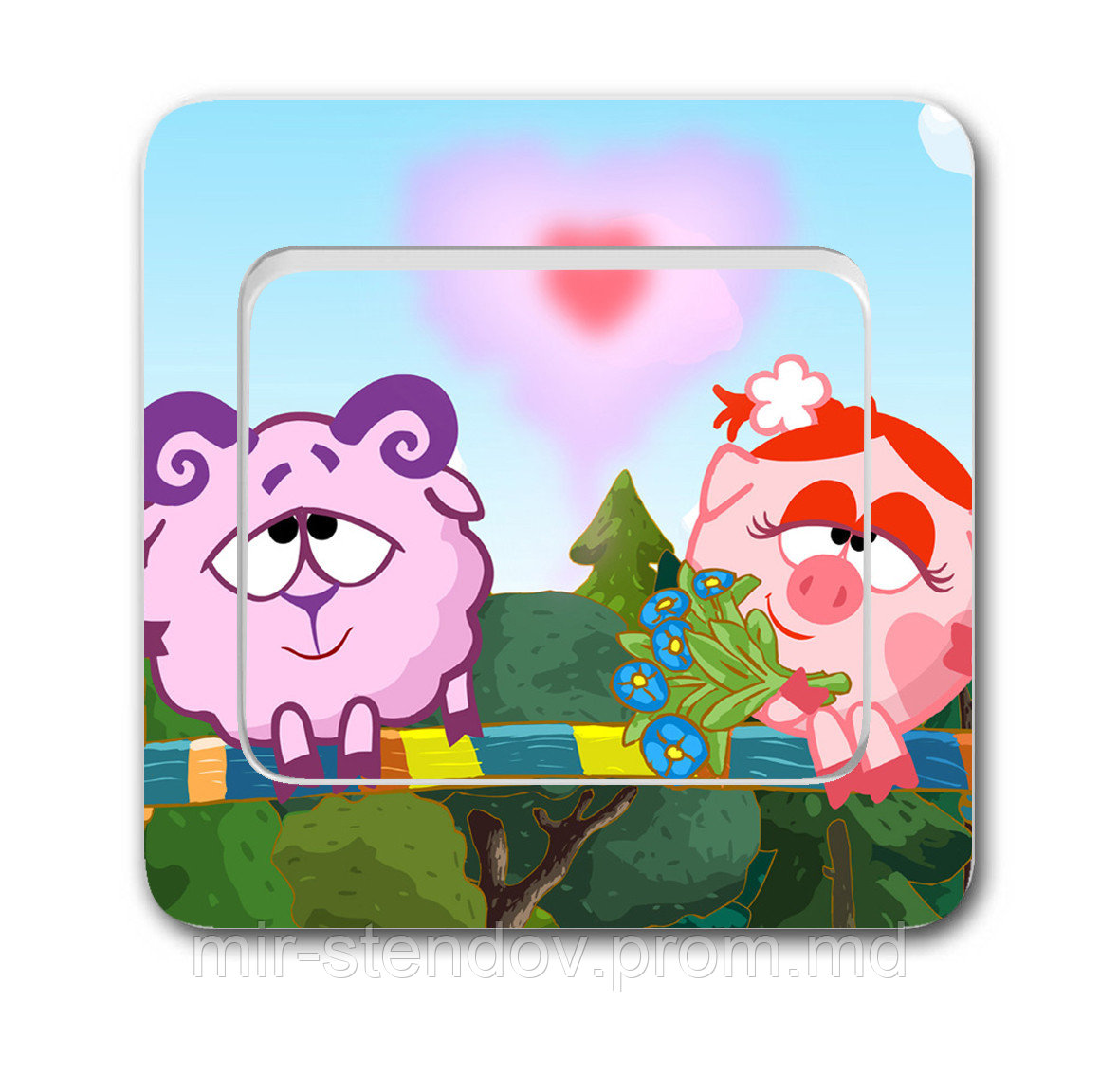 Наклейка на выключатель Смешарики, фото 1