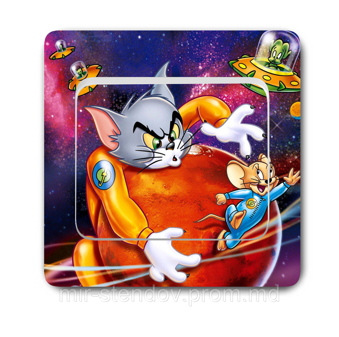 Наклейка на выключатель Том и Джери, фото 1