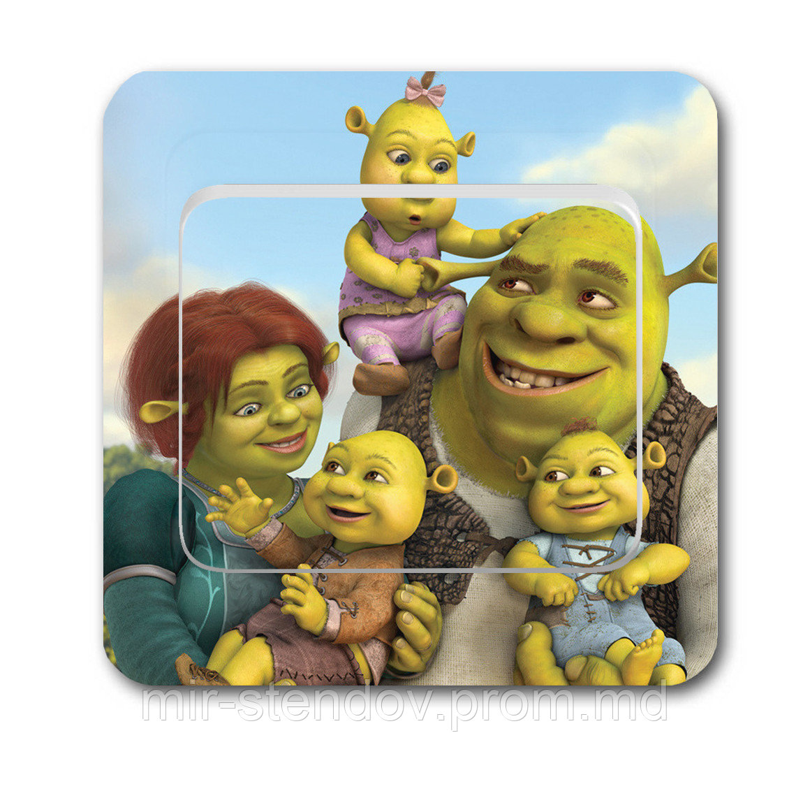 Наклейка на выключатель Шрэк, фото 1