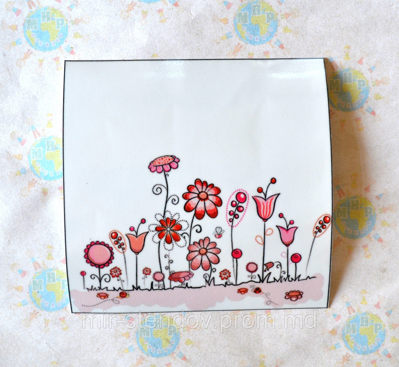 Наклейка на выключатель Цветы 2, фото 1