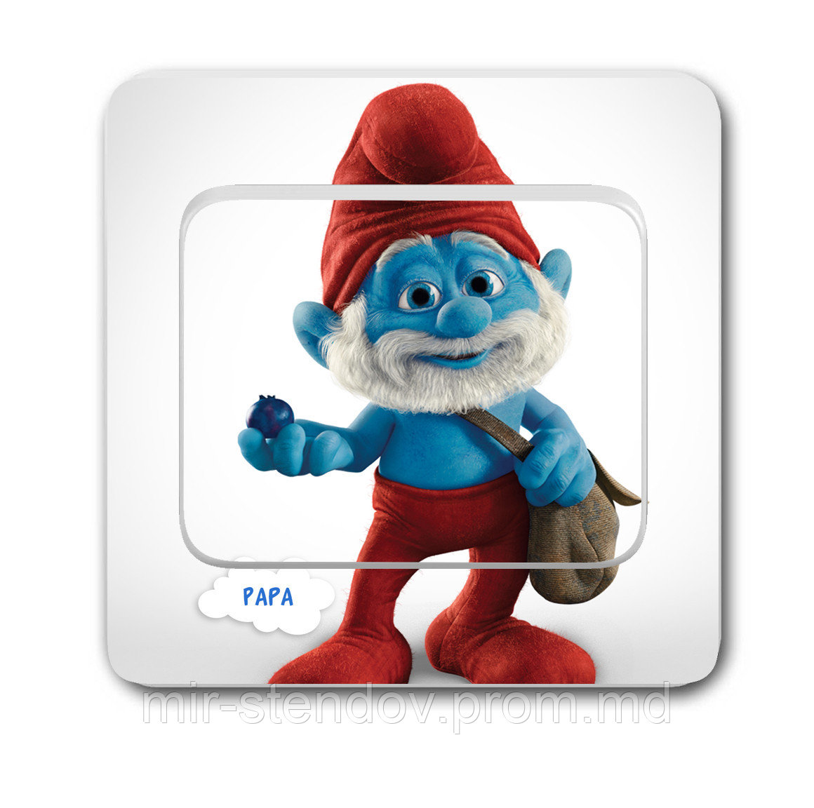 Наклейка на выключатель Смурф 2, фото 1