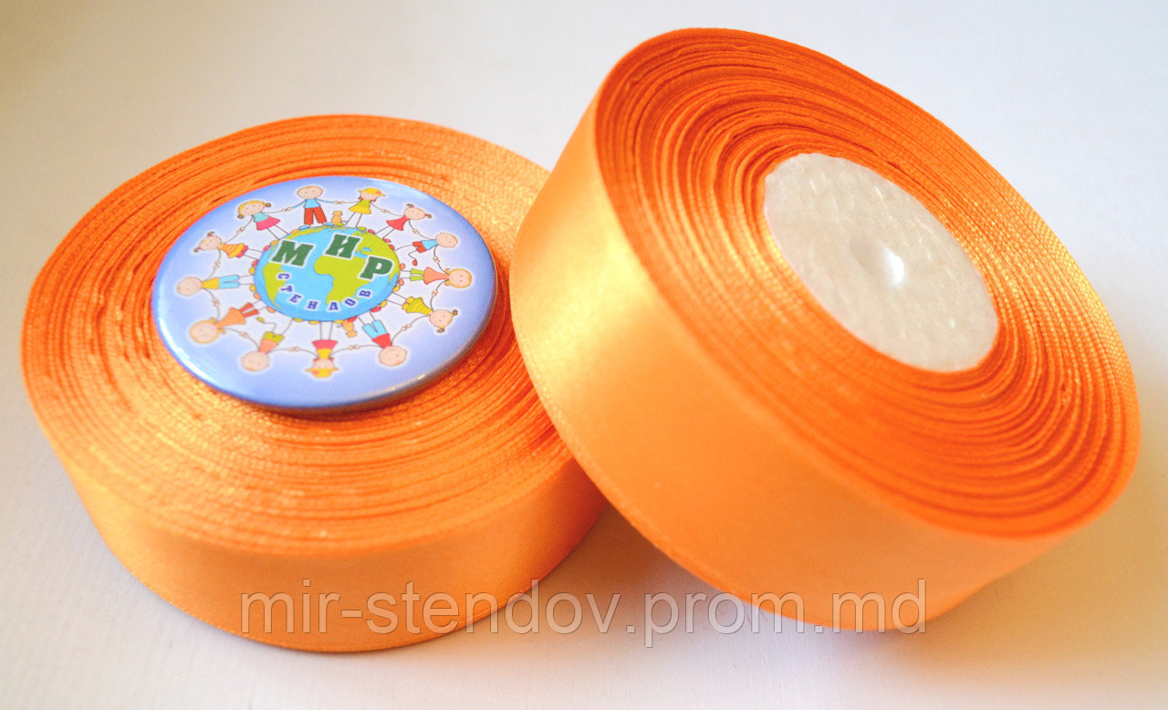 Лента атласная 25 мм Оранжевая, фото 1