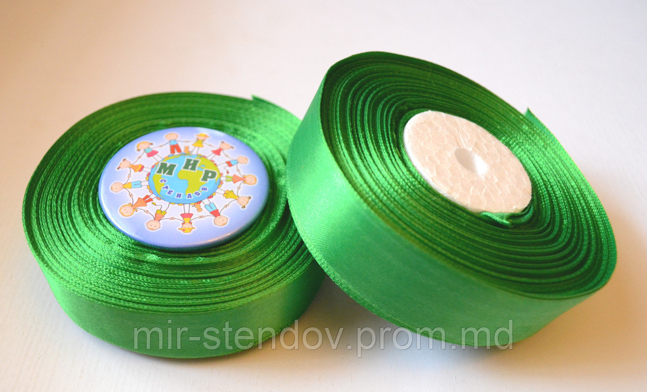 Лента атласная 25 мм Зелёная, фото 1